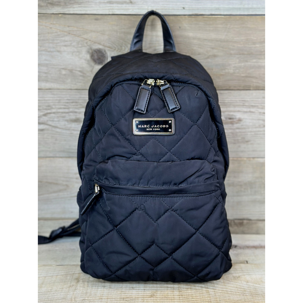 Marc Jacobs New York Black Quilted Backpack with Carrying Handle